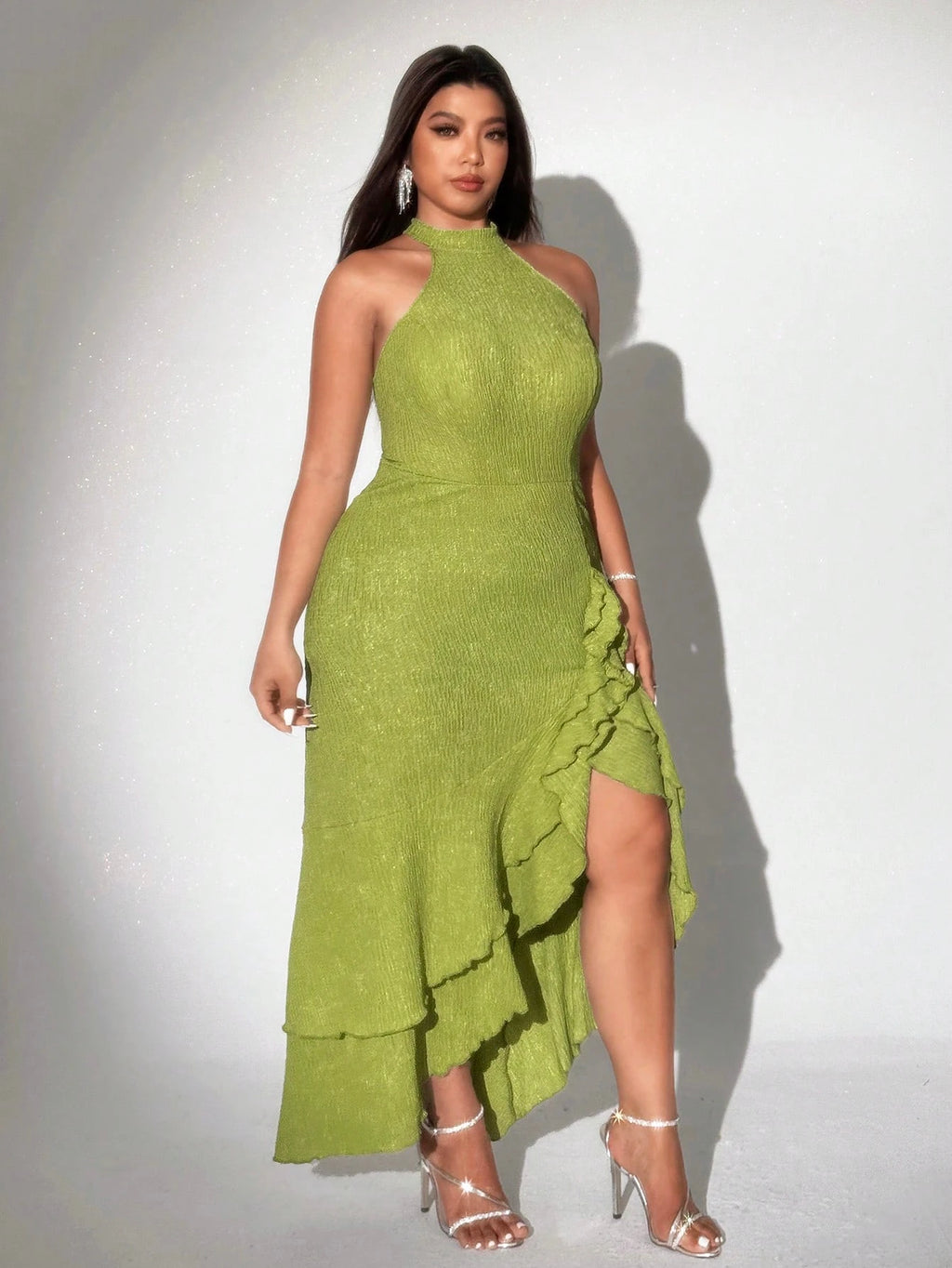 Robe Longue Ajustée — Sans Manches, Fente Latérale, Longueur Cheville