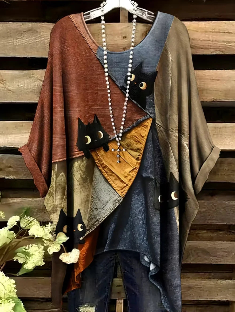 T-shirt Oversize Imprimé — Col Rond & Manches Courtes