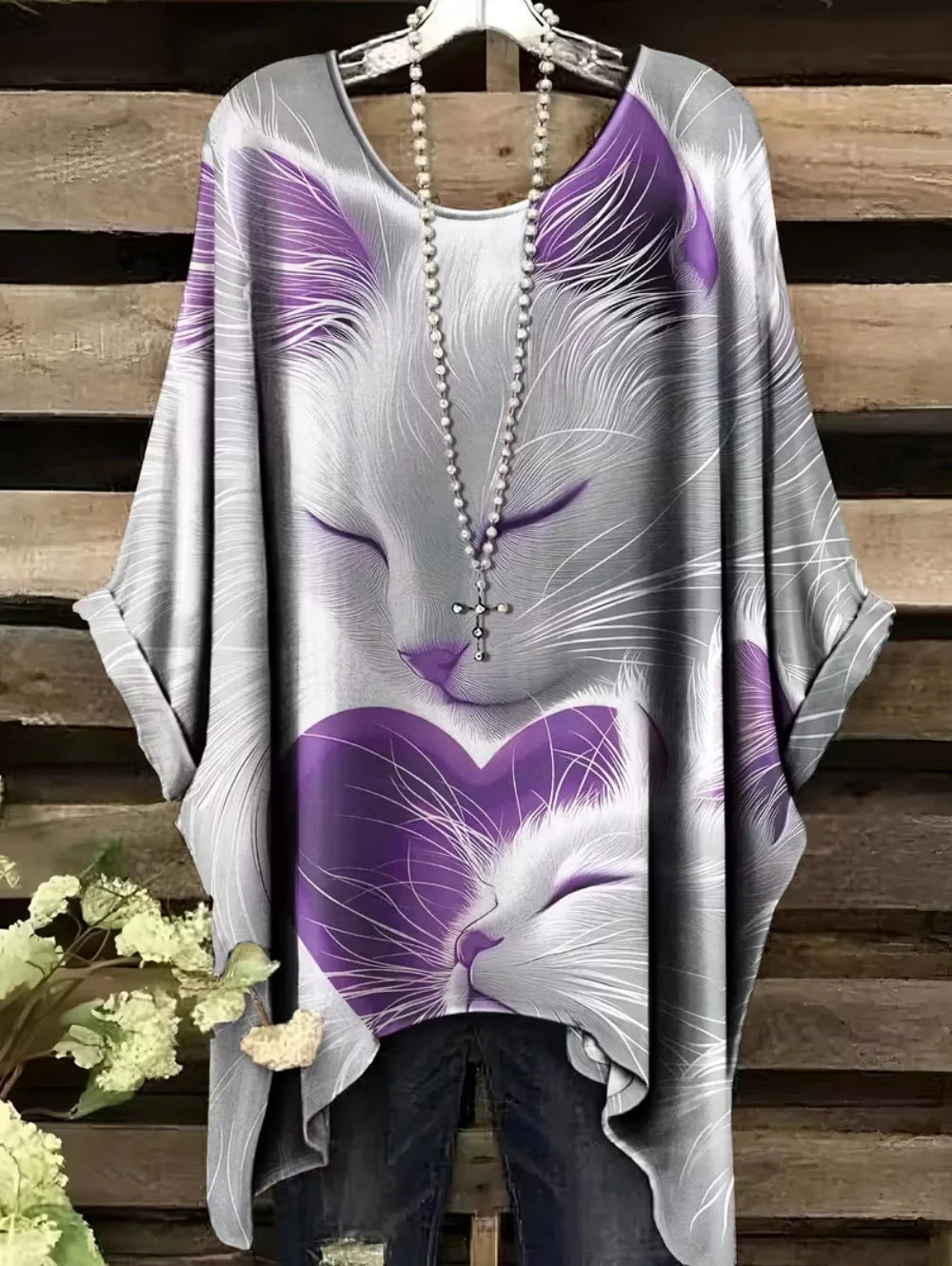 T-shirt Oversize Imprimé — Col Rond & Manches Courtes