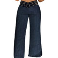 Pantalon Large Taille Haute Maille Transparente — Style Y2K Streetwear, Pleine Longueur