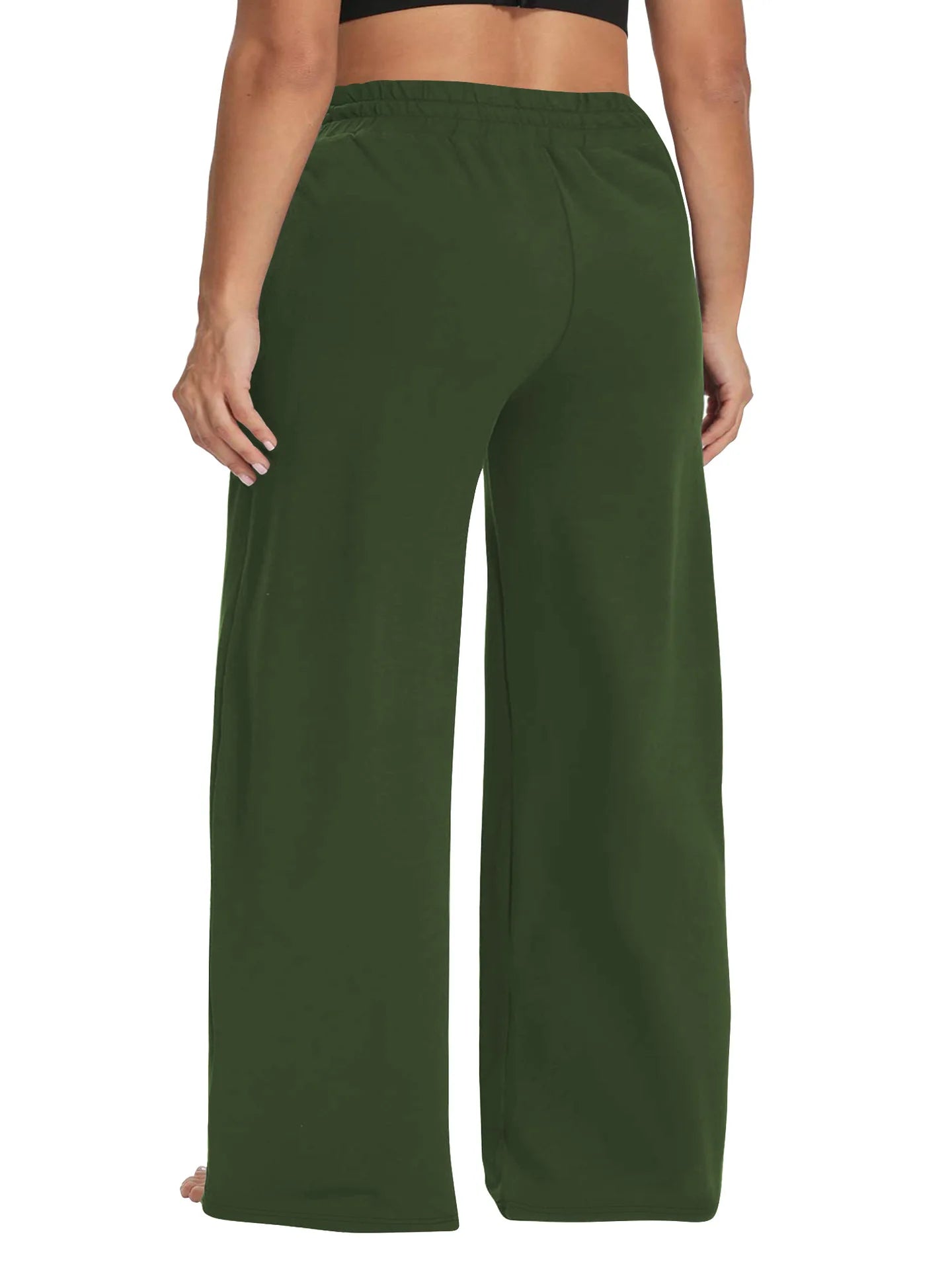 Pantalon Jambes Larges — Taille Élastique & Poches