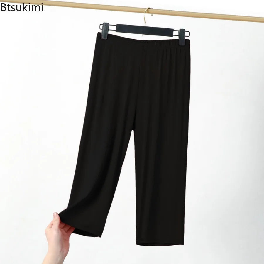 Legging Longueur Mollet — Coton & Spandex, Taille Élastique