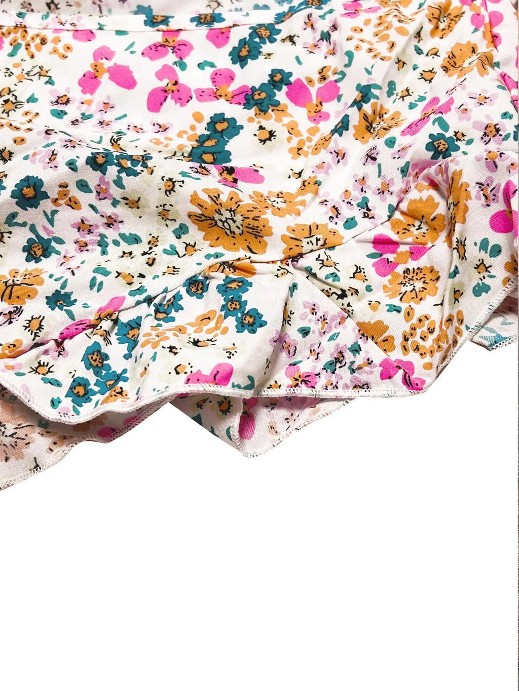 Combinaison Florale Bretelles à Nouer — Col en V, Sans Manches, Jambes Larges