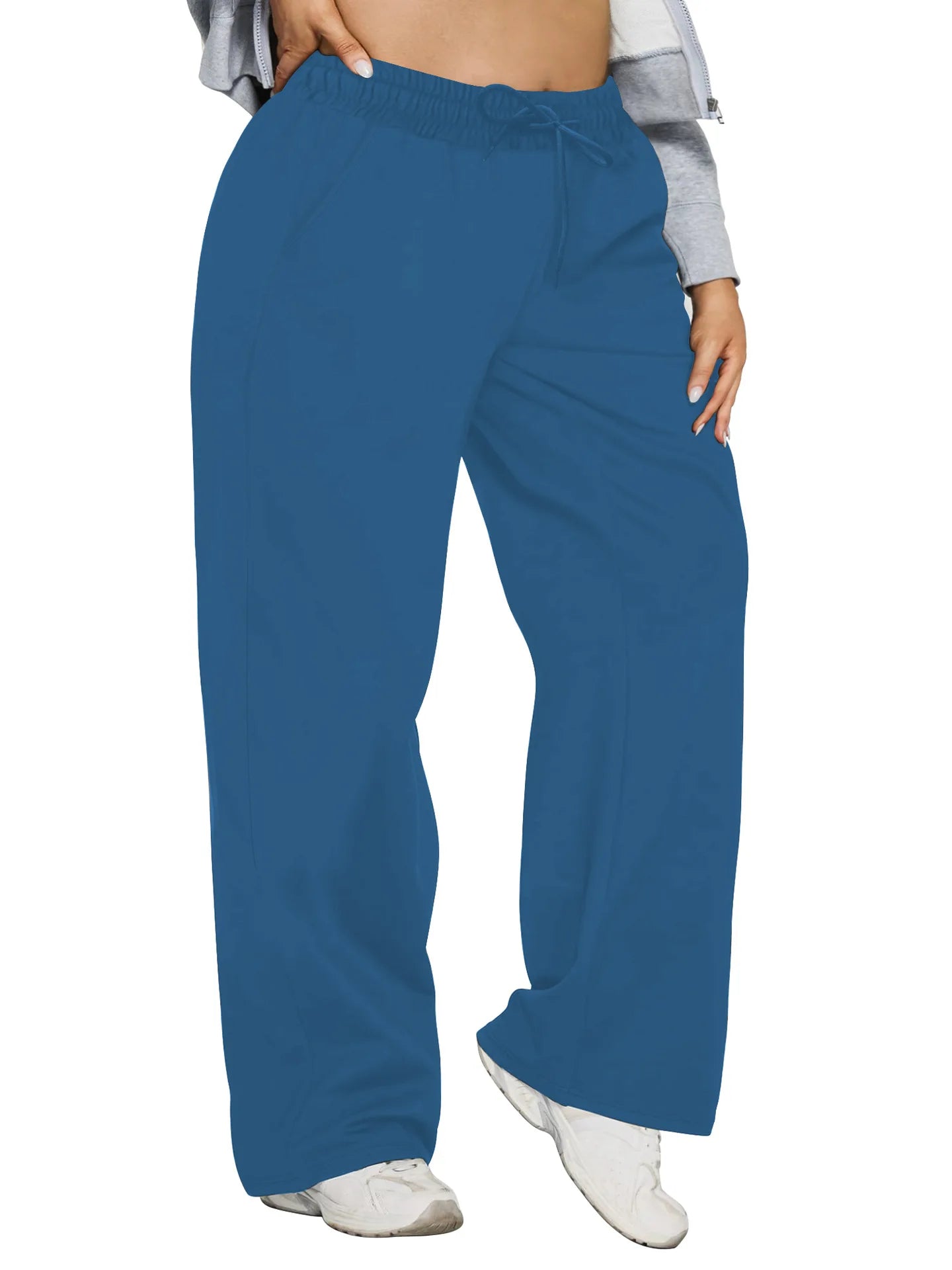 Pantalon Jambes Larges — Taille Élastique & Poches
