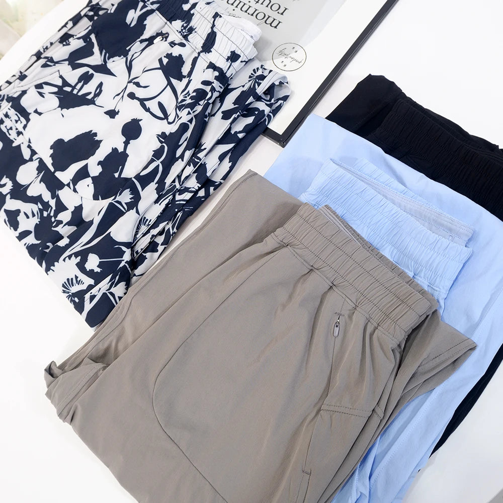 Pantalon Sport Jambes Larges Imprimé — Poche, Respirant, Pleine Longueur
