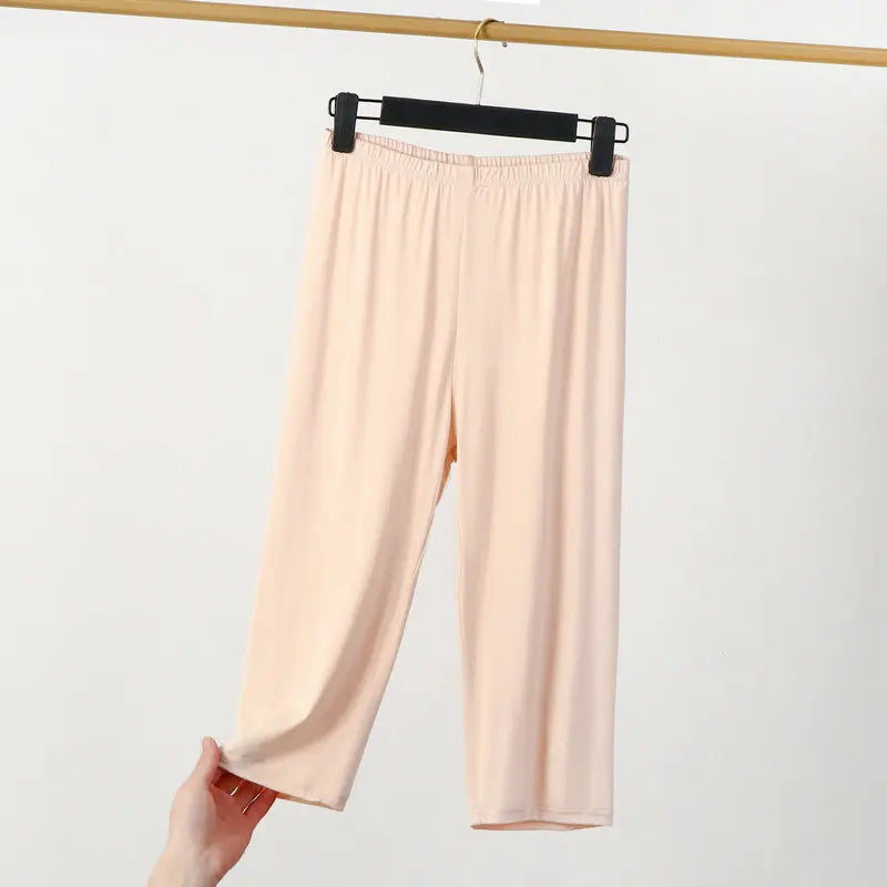 Legging Longueur Mollet — Coton & Spandex, Taille Élastique