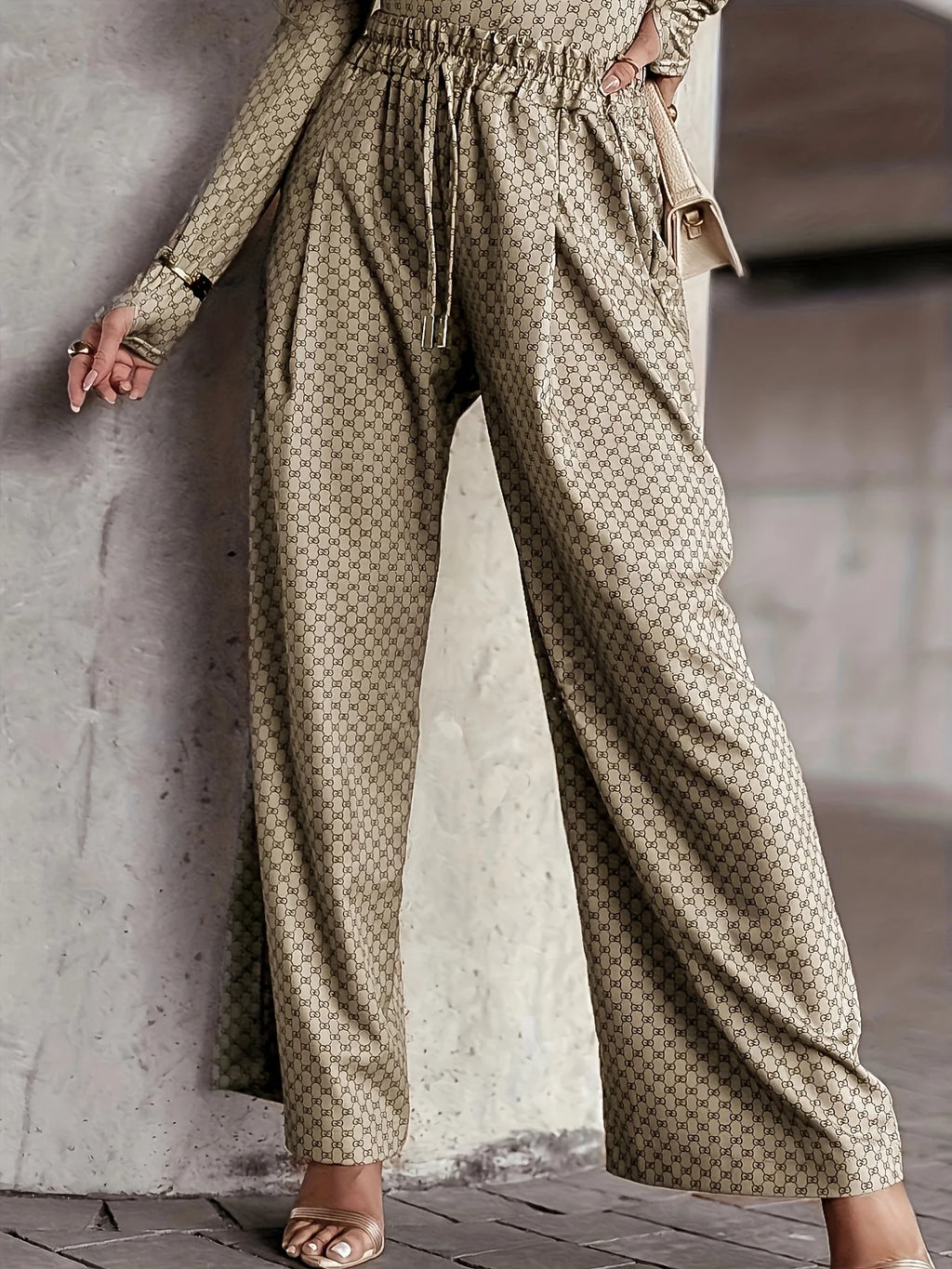 Pantalon Oversize Taille Haute — Poche, Longueur Cheville, Style Décontracté