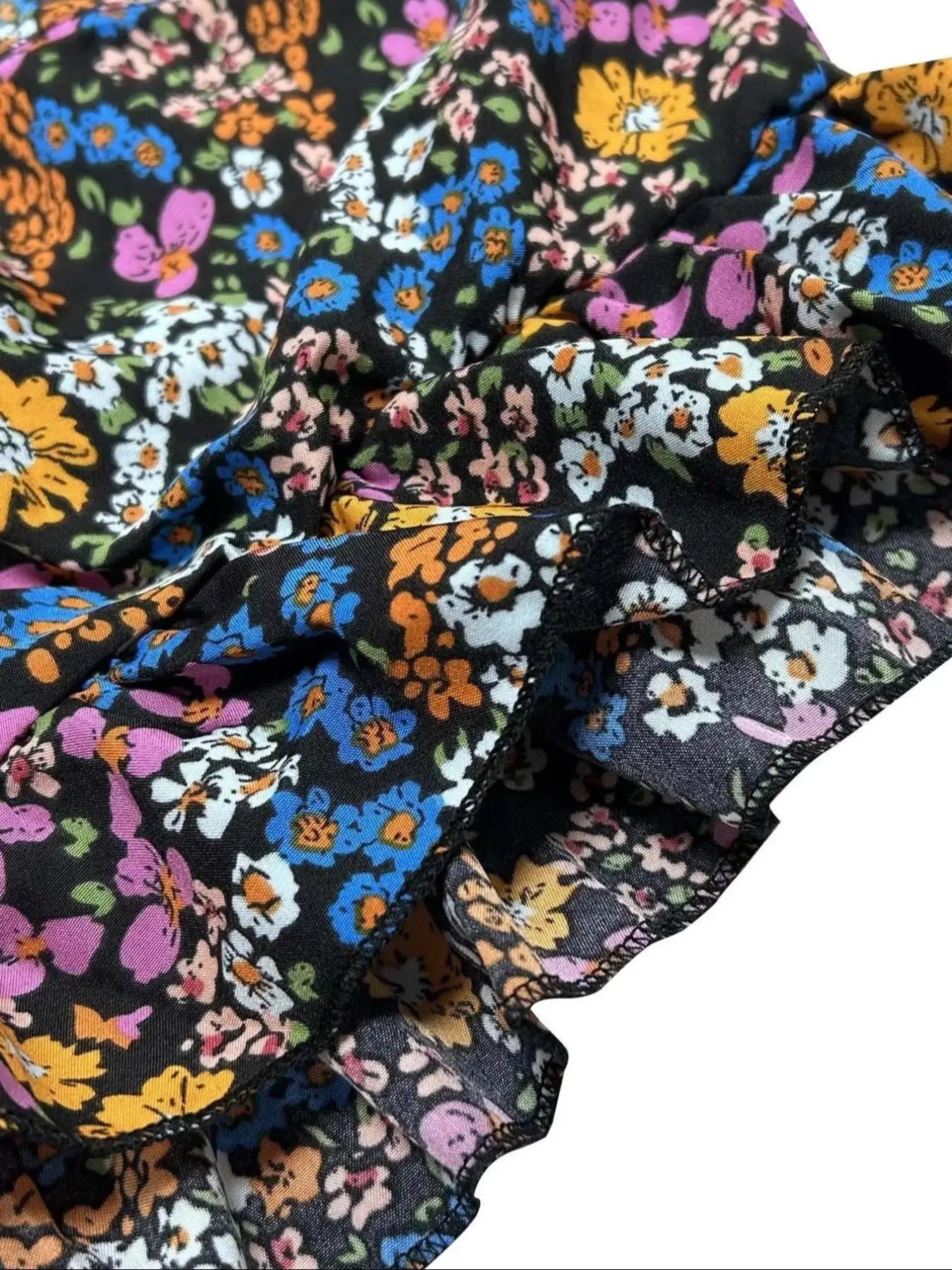 Combinaison Boho Florale Épaules Nouées — Col en V, Sans Manches, Jambes Larges