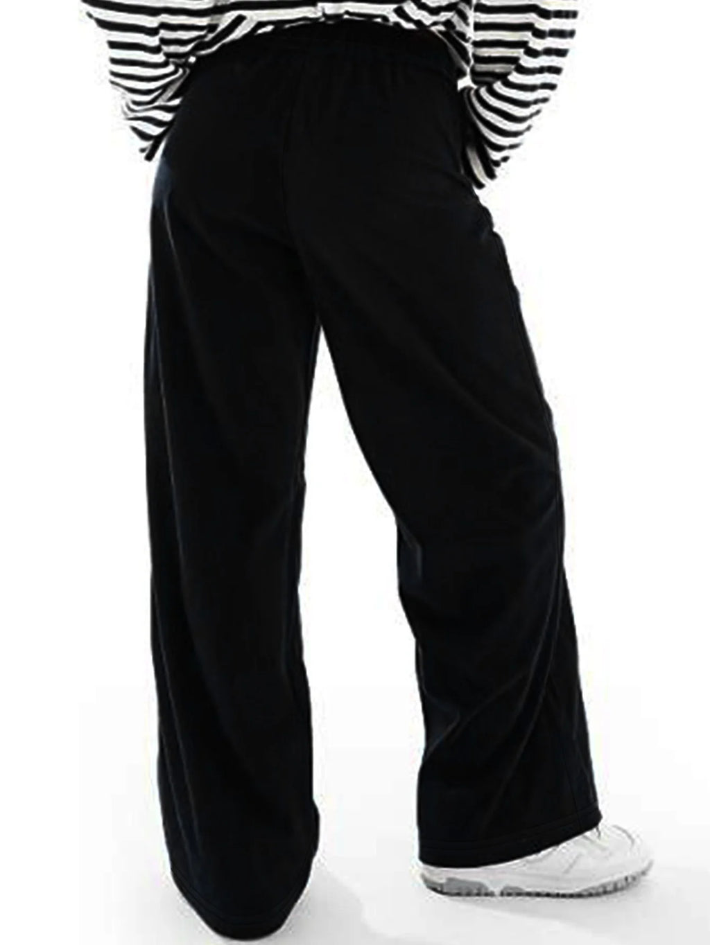Pantalon Large Taille Haute Évidé — Style Britannique Streetwear, Longueur Cheville