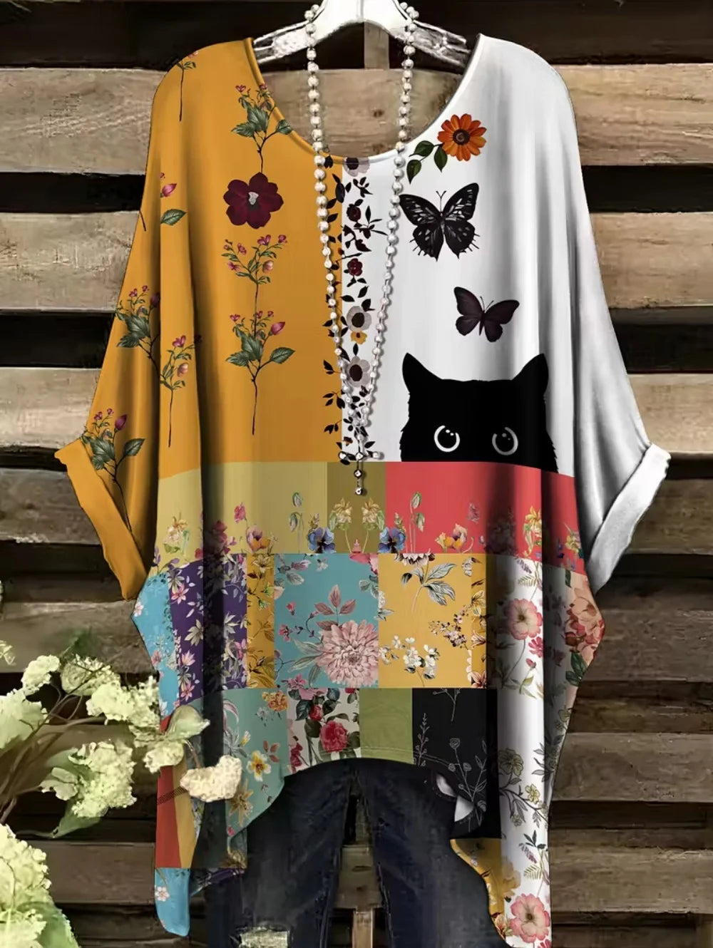 T-shirt Oversize Imprimé — Col Rond & Manches Courtes