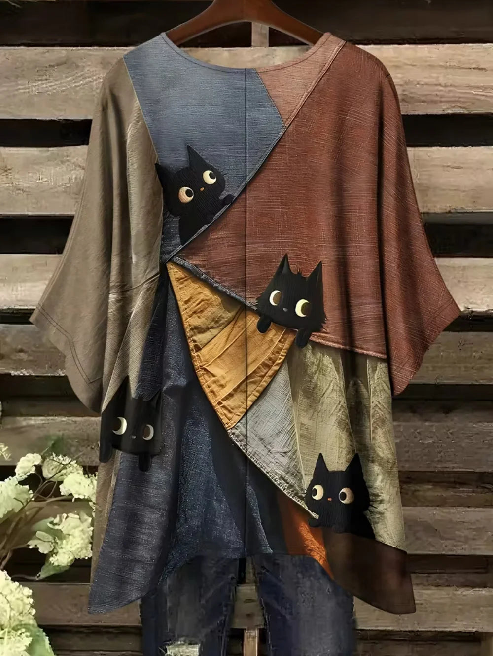T-shirt Oversize Imprimé — Col Rond & Manches Courtes
