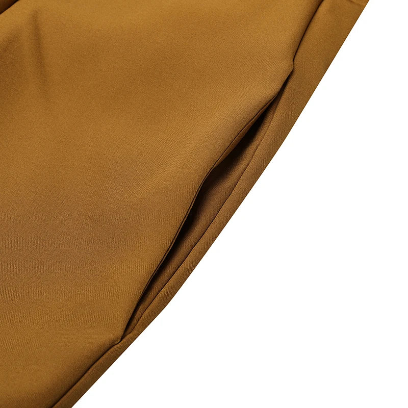 Combinaison Manches Longues Plissées — Col Revers, Ceinture, Pantalon Cheville