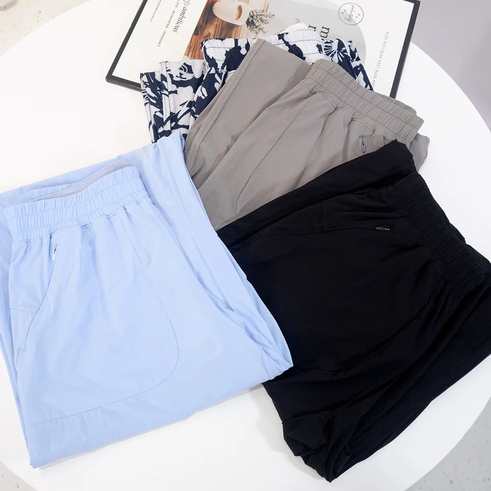 Pantalon Sport Jambes Larges Imprimé — Poche, Respirant, Pleine Longueur