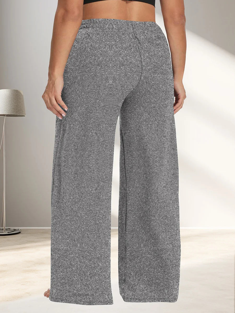 Pantalon Jambes Larges — Taille Élastique & Poches
