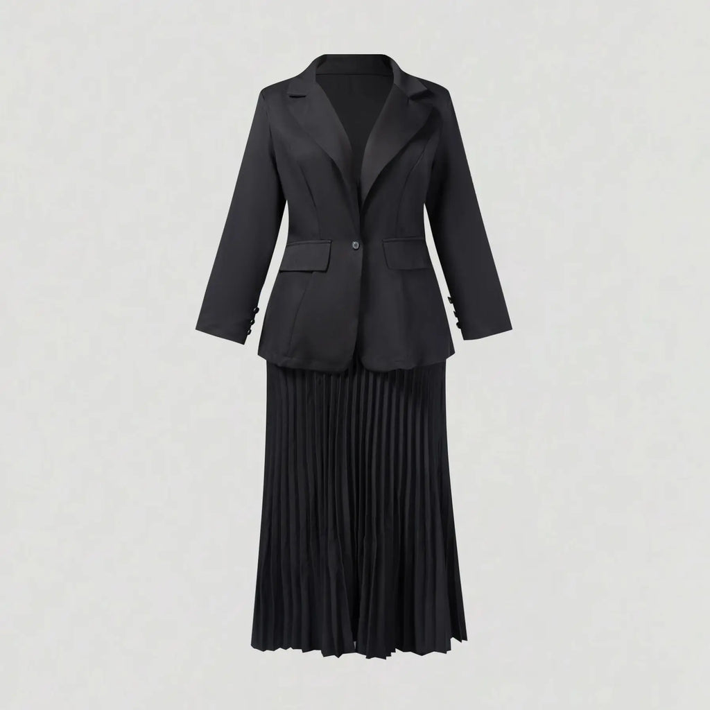 Blazer Cintré Col Tailleur — Manches 3/4, 1 Bouton, Coupe Régulière