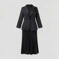 Blazer Cintré Col Tailleur — Manches 3/4, 1 Bouton, Coupe Régulière