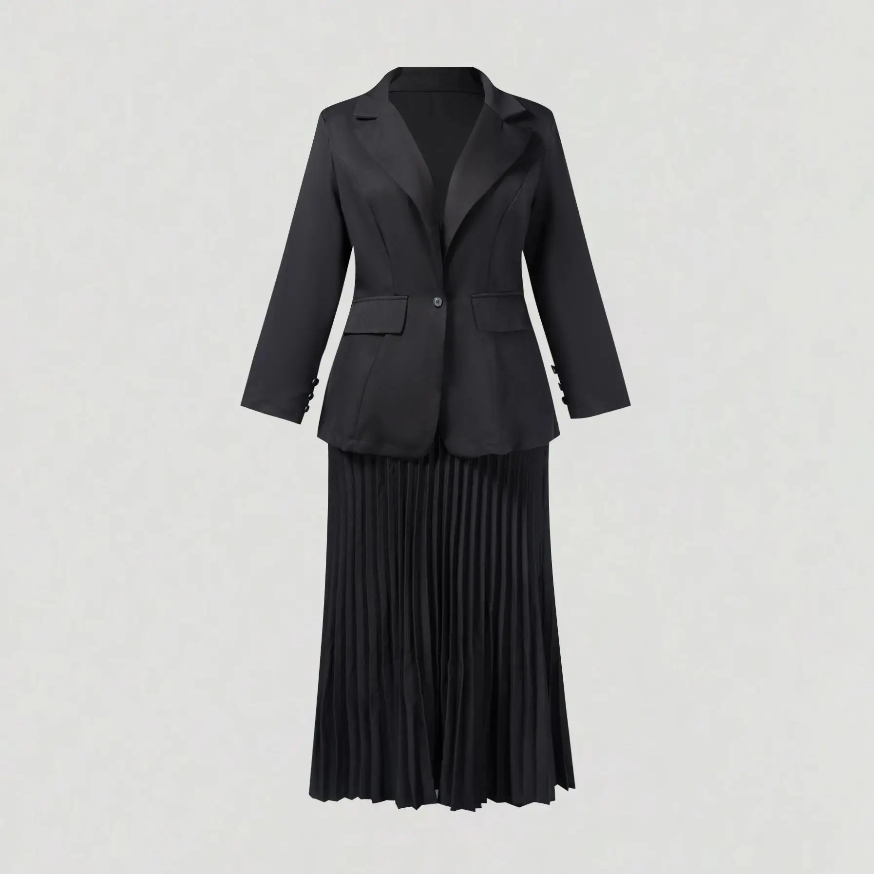 Blazer Cintré Col Tailleur — Manches 3/4, 1 Bouton, Coupe Régulière