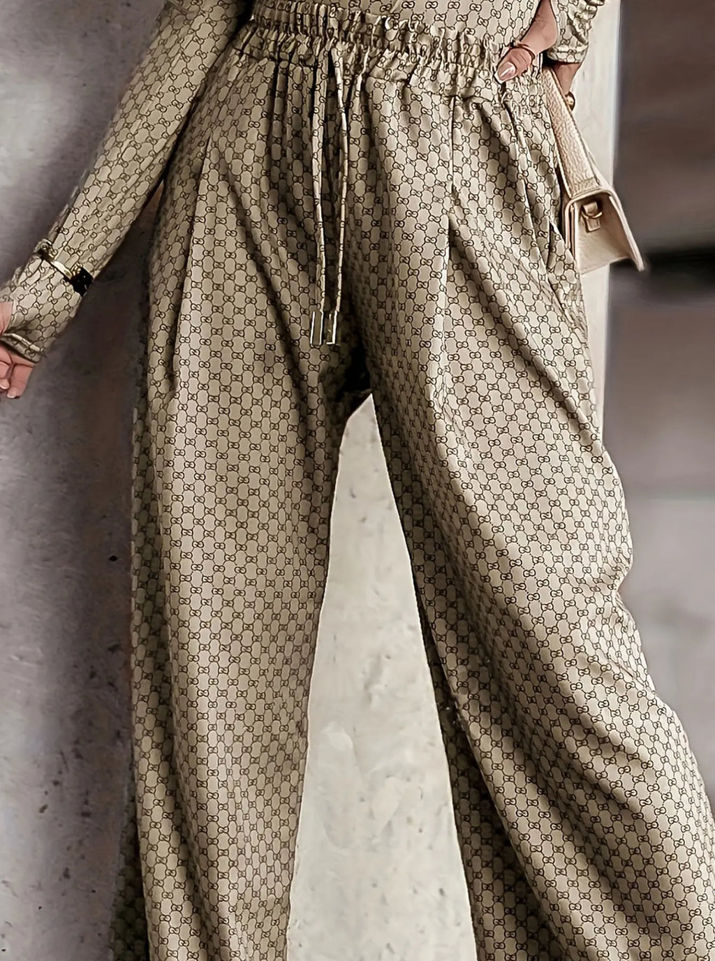 Pantalon Oversize Taille Haute — Poche, Longueur Cheville, Style Décontracté