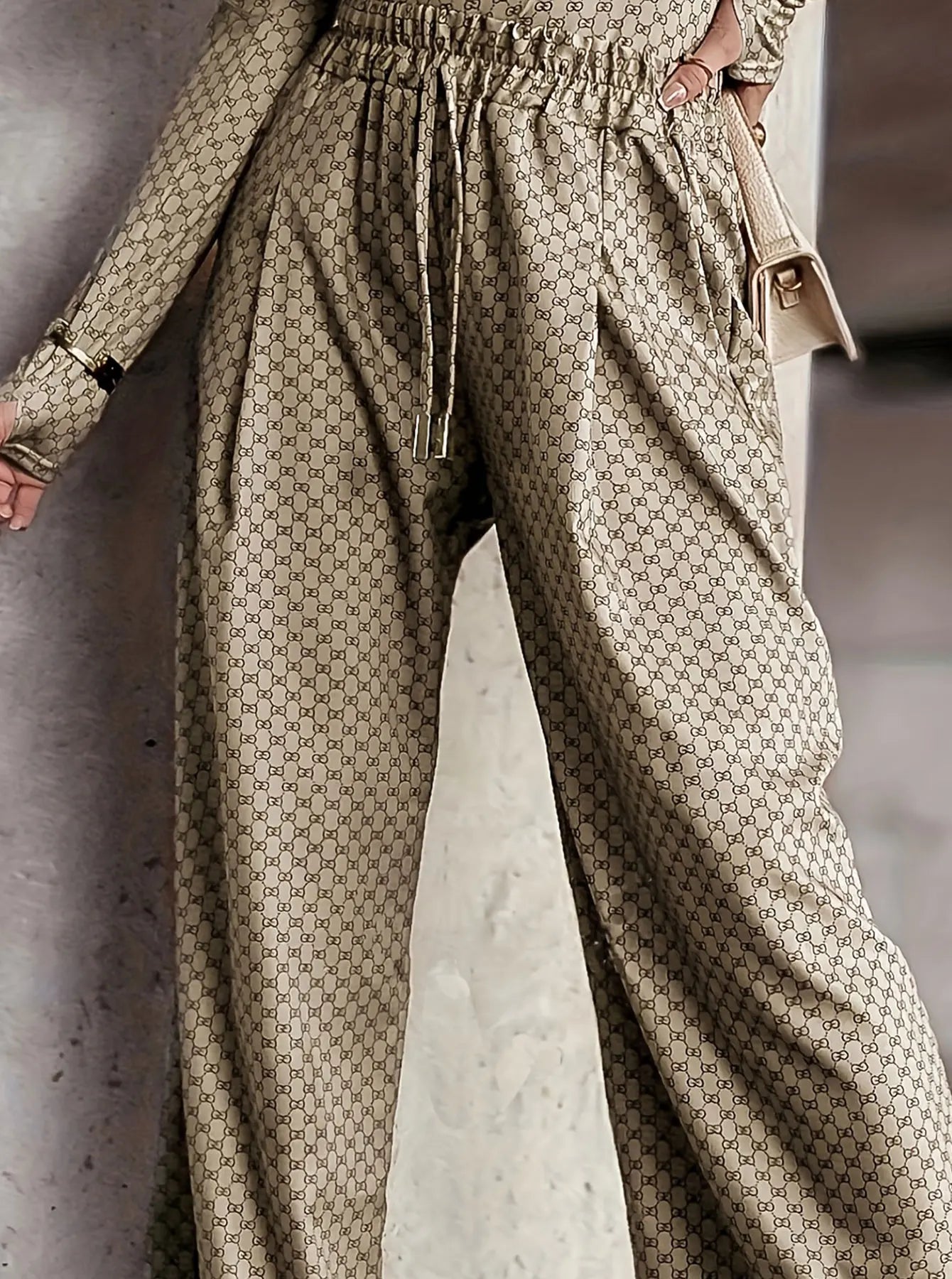 Pantalon Oversize Taille Haute — Poche, Longueur Cheville, Style Décontracté