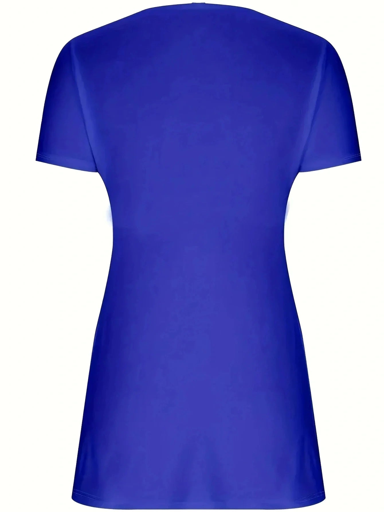 Top Plissé Devant Col en V — Manches Courtes, Coupe Régulière, Tailles 1XL-5XL