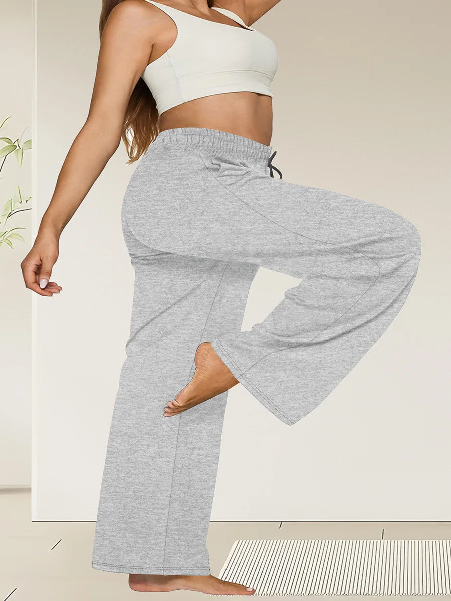 Pantalon Jambes Larges — Taille Élastique & Poches