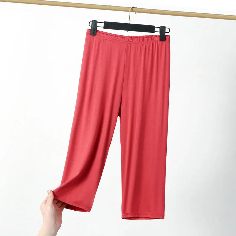 Legging Longueur Mollet — Coton & Spandex, Taille Élastique