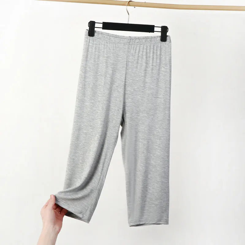 Legging Longueur Mollet — Coton & Spandex, Taille Élastique