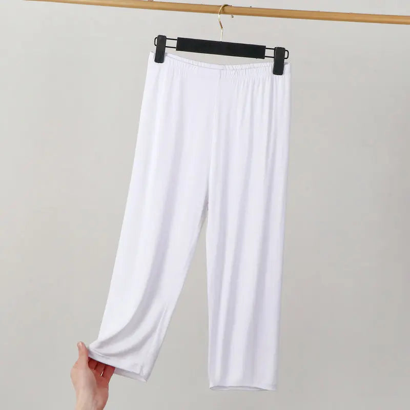 Legging Longueur Mollet — Coton & Spandex, Taille Élastique