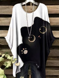 T-shirt Oversize Imprimé — Col Rond & Manches Courtes