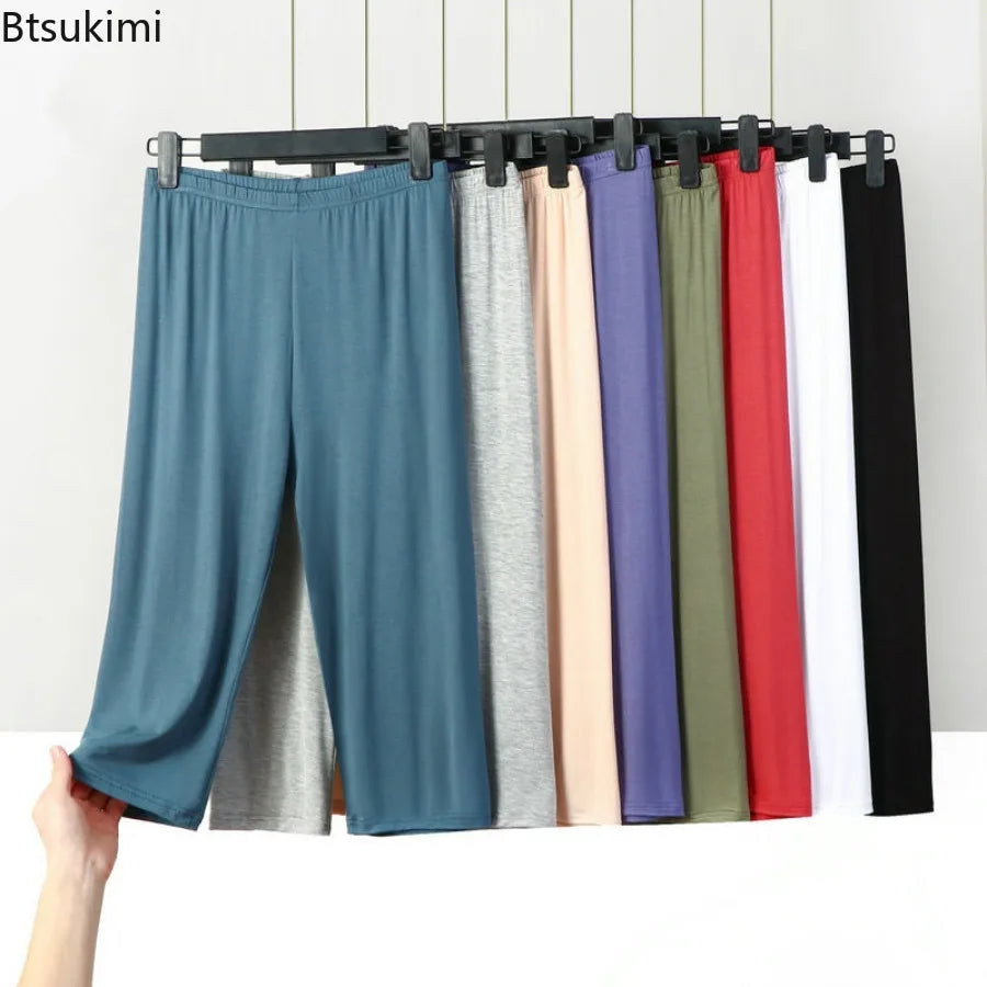 Legging Longueur Mollet — Coton & Spandex, Taille Élastique