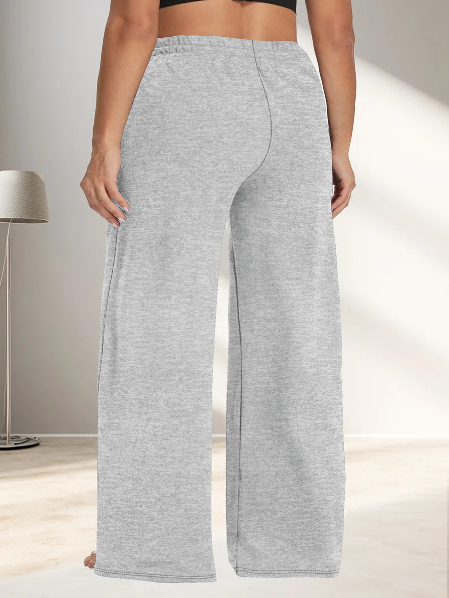 Pantalon Jambes Larges — Taille Élastique & Poches