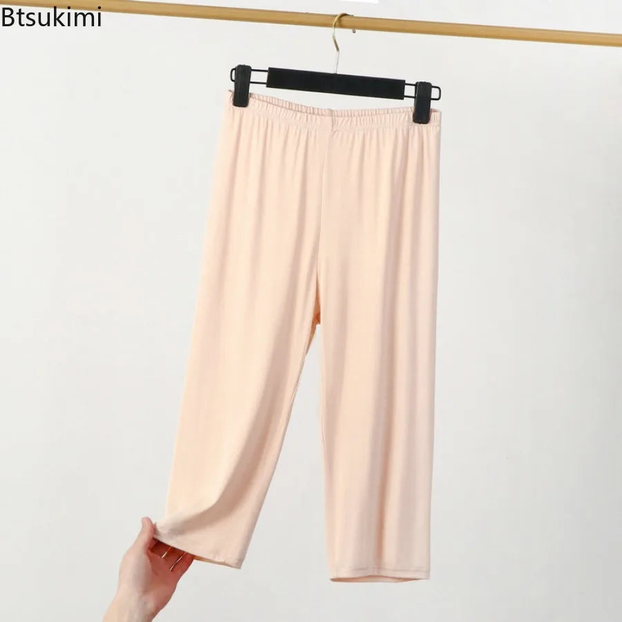 Legging Longueur Mollet — Coton & Spandex, Taille Élastique