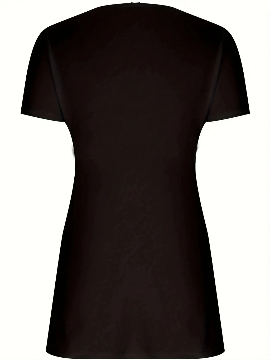 Top Plissé Devant Col en V — Manches Courtes, Coupe Régulière, Tailles 1XL-5XL