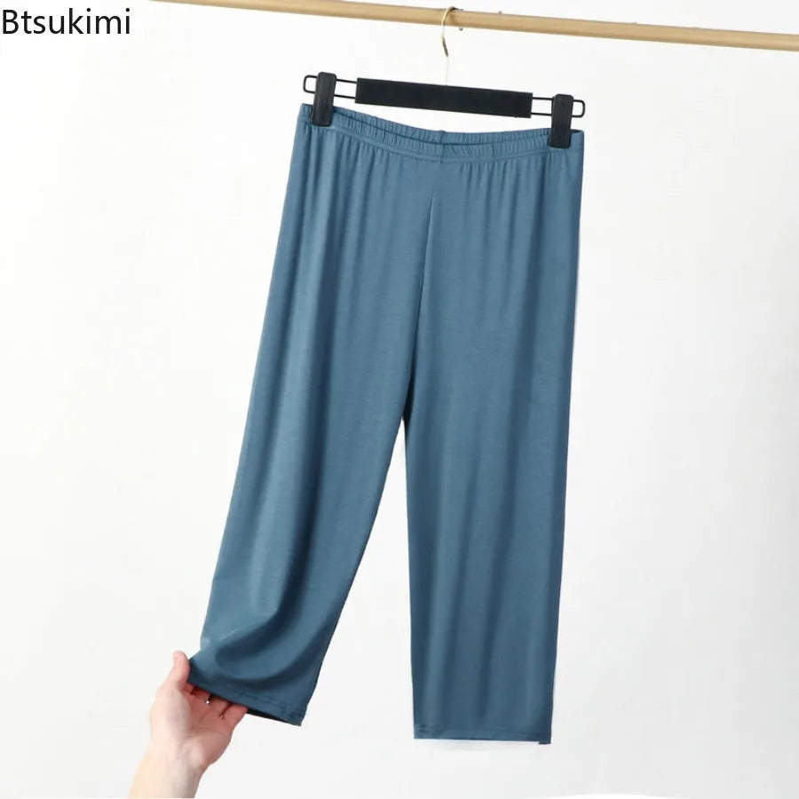 Legging Longueur Mollet — Coton & Spandex, Taille Élastique