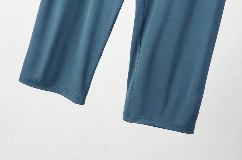Legging Longueur Mollet — Coton & Spandex, Taille Élastique