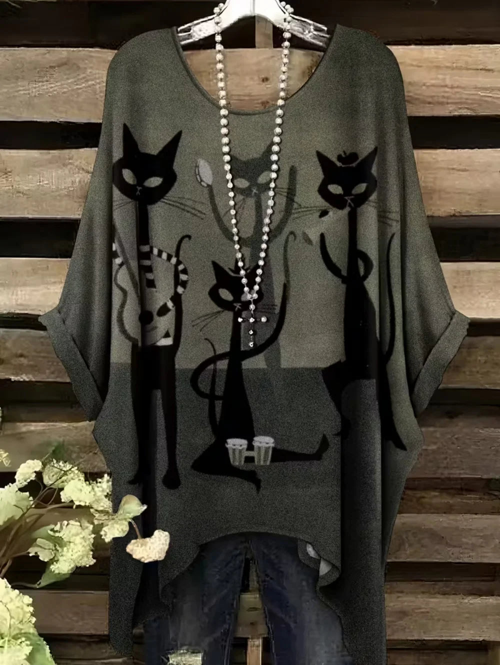 T-shirt Oversize Imprimé — Col Rond & Manches Courtes