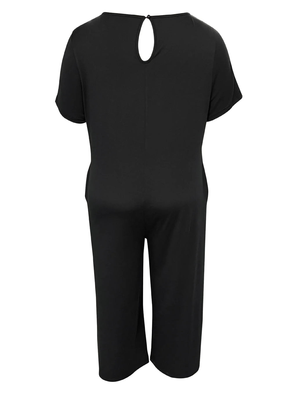 Combinaison Salopette Jambes Larges — Couleur Unie, Manches Courtes & Poches