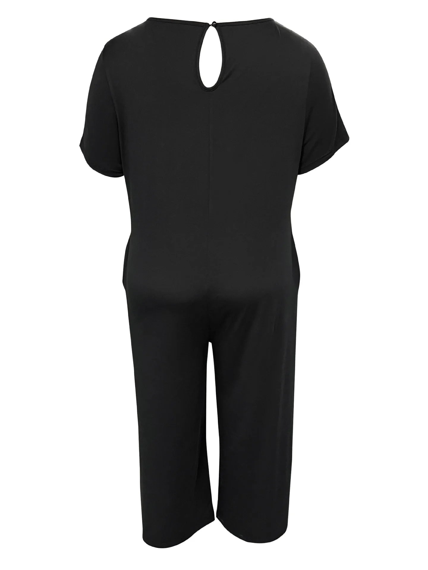 Combinaison Salopette Jambes Larges — Couleur Unie, Manches Courtes & Poches