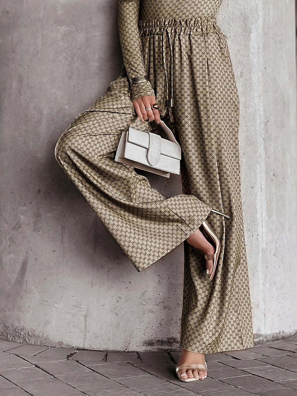 Pantalon Oversize Taille Haute — Poche, Longueur Cheville, Style Décontracté