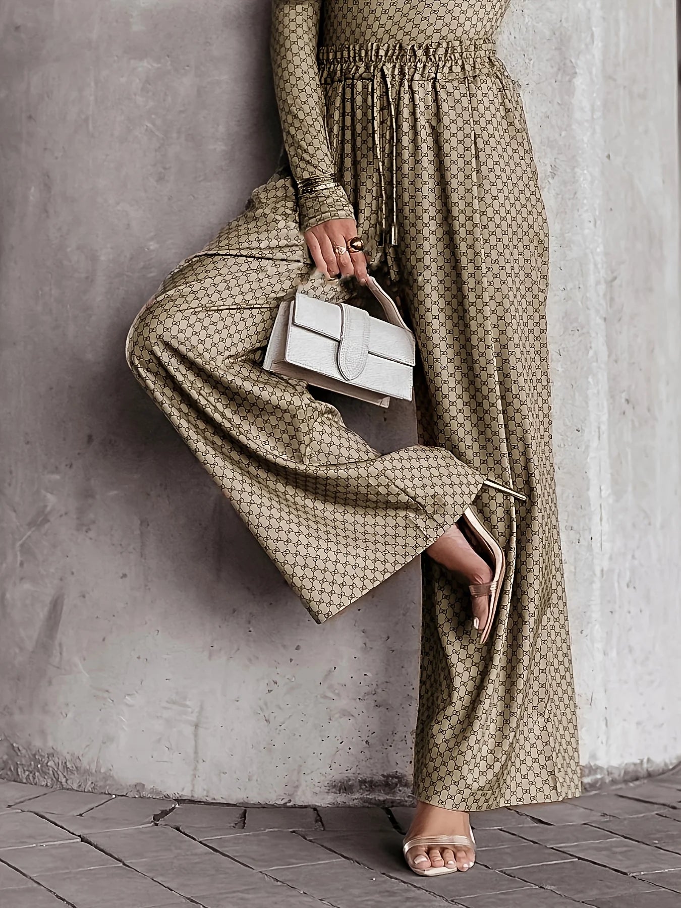Pantalon Oversize Taille Haute — Poche, Longueur Cheville, Style Décontracté