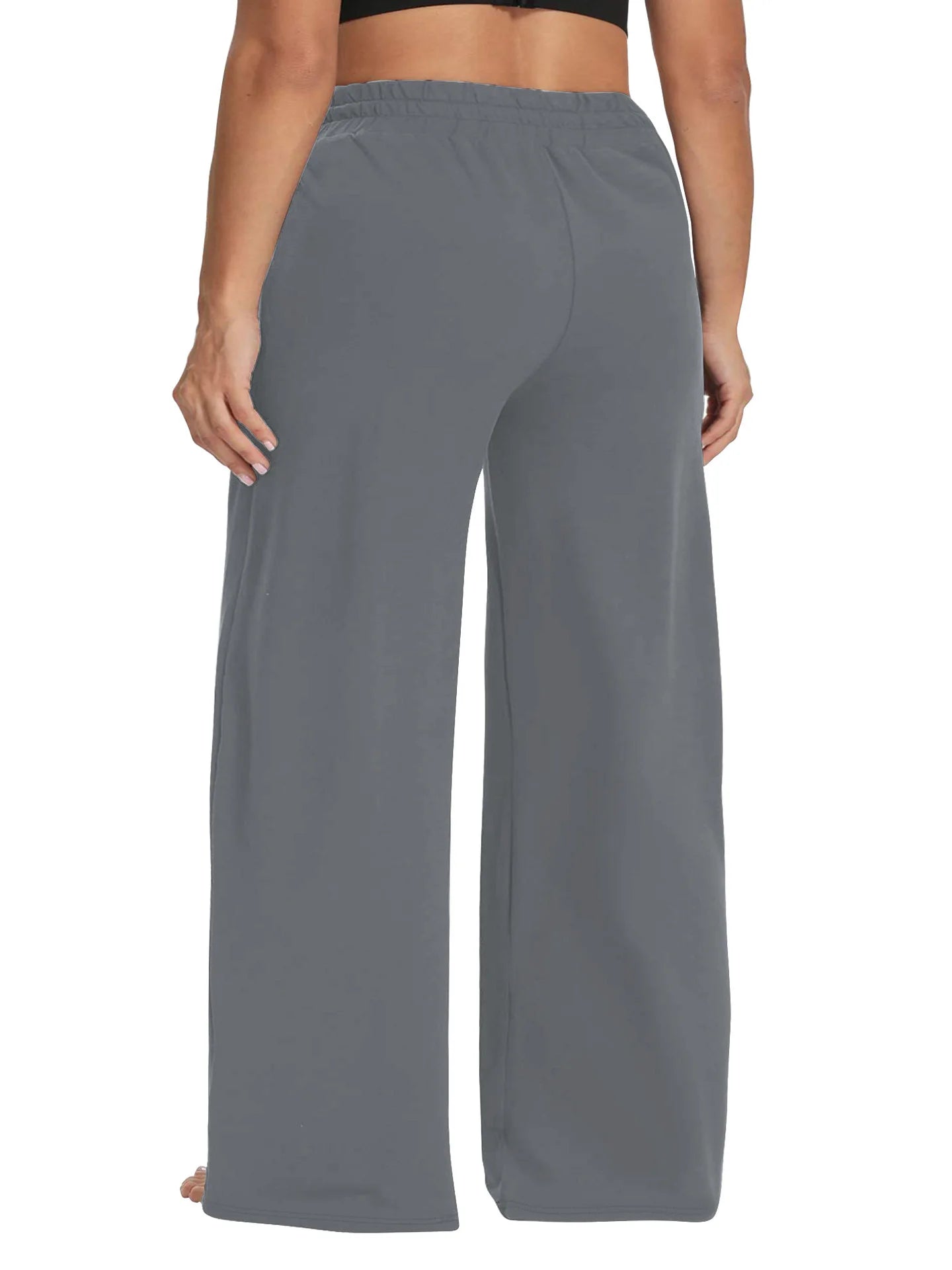 Pantalon Jambes Larges — Taille Élastique & Poches
