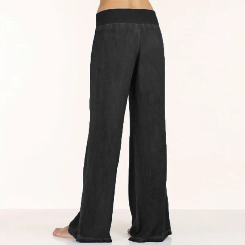 Jean Jambes Larges Style Anglais — Coupe Lâche, Taille Haute, Pleine Longueur