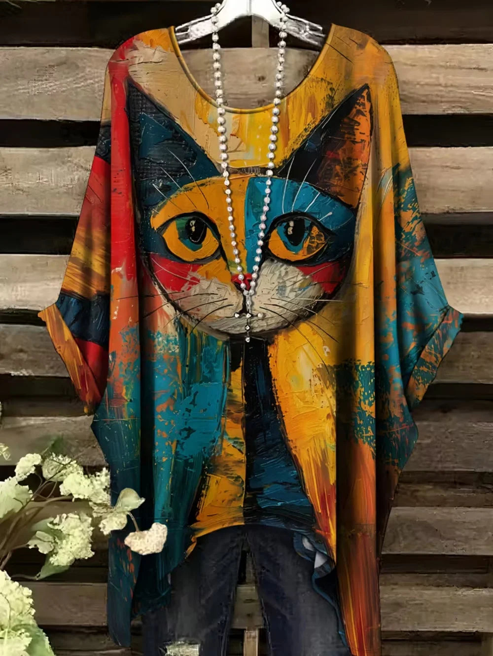 T-shirt Oversize Imprimé — Col Rond & Manches Courtes
