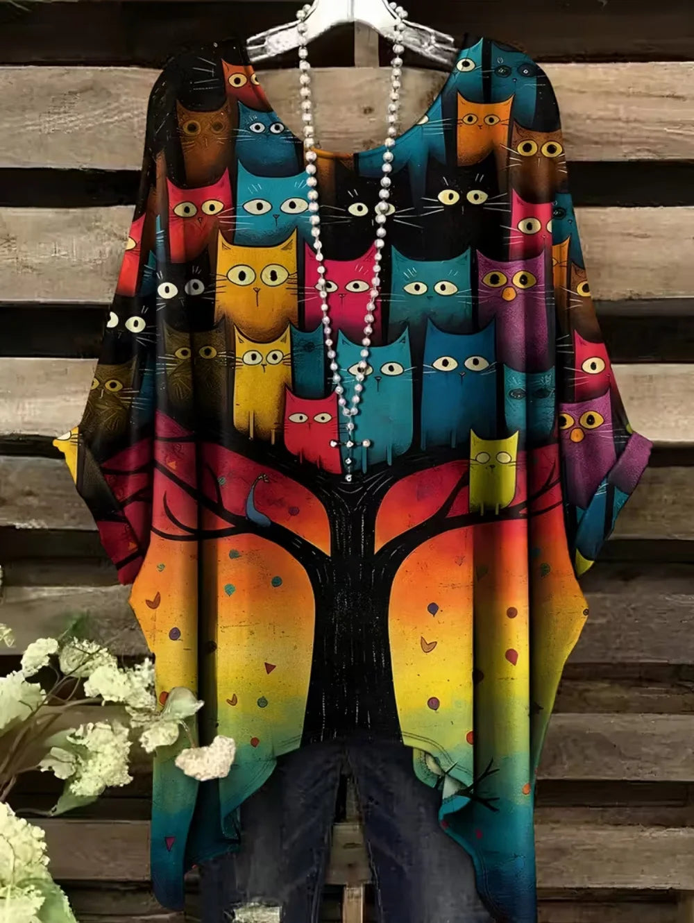 T-shirt Oversize Imprimé — Col Rond & Manches Courtes