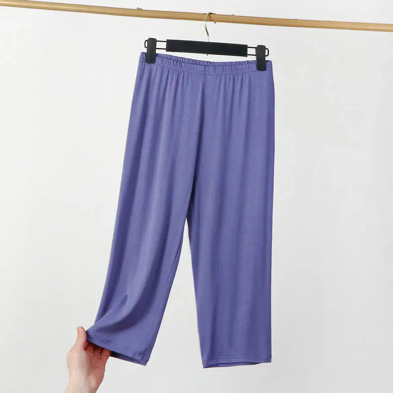 Legging Longueur Mollet — Coton & Spandex, Taille Élastique