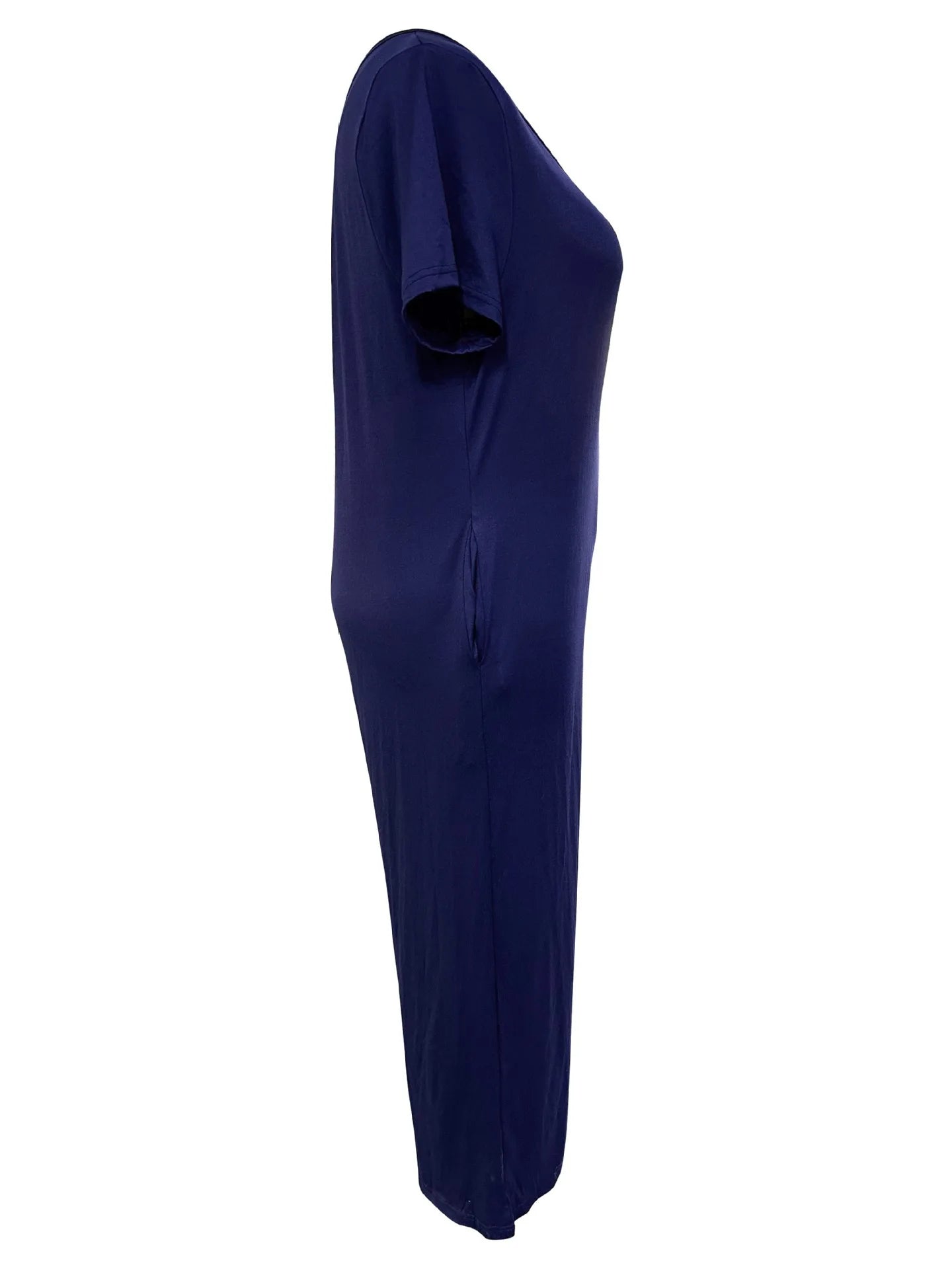 Combinaison Salopette Jambes Larges — Couleur Unie, Manches Courtes & Poches