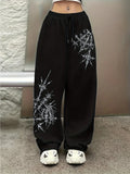 Pantalon Jogging Jambes Larges — Cordon de Serrage, Appliques, Style Streetwear