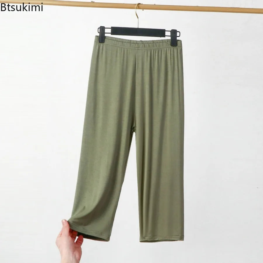 Legging Longueur Mollet — Coton & Spandex, Taille Élastique