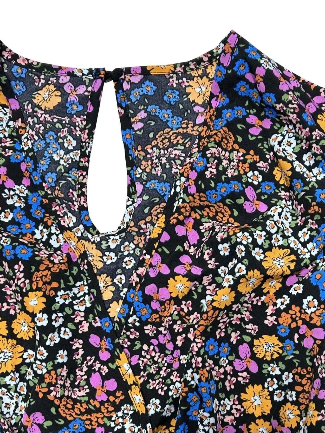 Combinaison Boho Florale Épaules Nouées — Col en V, Sans Manches, Jambes Larges