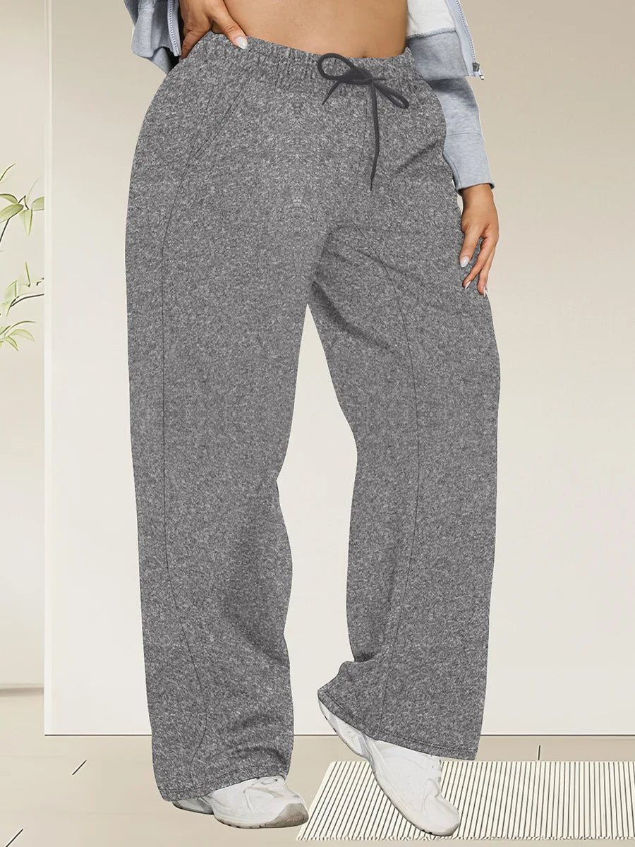 Pantalon Jambes Larges — Taille Élastique & Poches